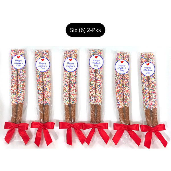 Father's Day White Chocolate Covered Pretzel Rods