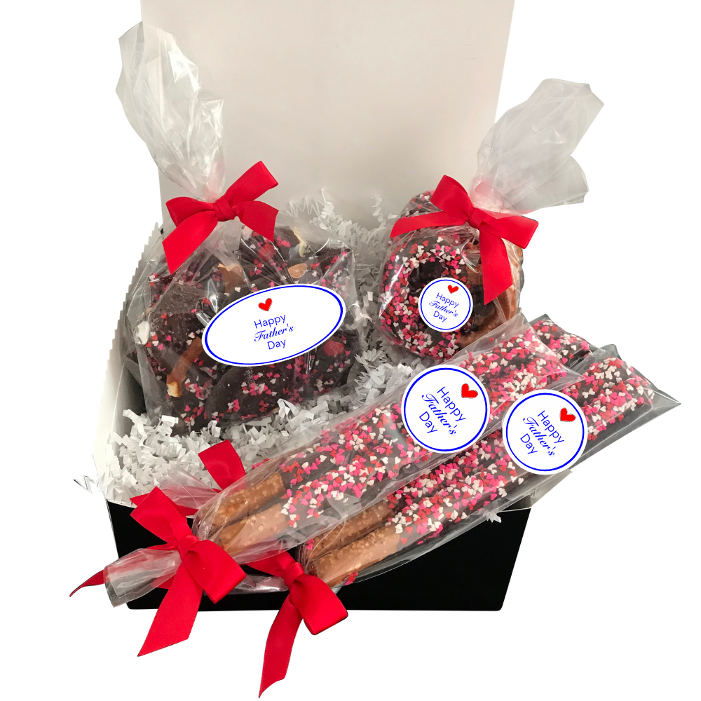 Father's Day Heart Filled Chocolate Pretzel Gift Box