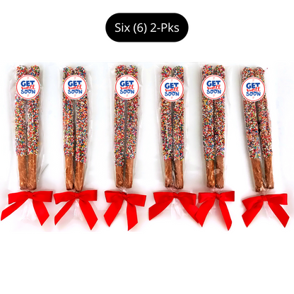 Get Well Soon Chocolate Covered Pretzel Rods