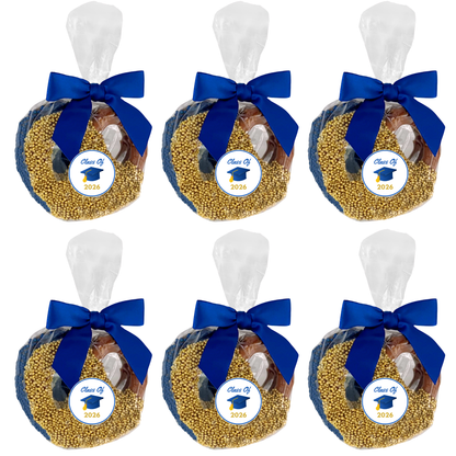 Graduation Chocolate Covered Jumbo Pretzels (Blue & Gold)
