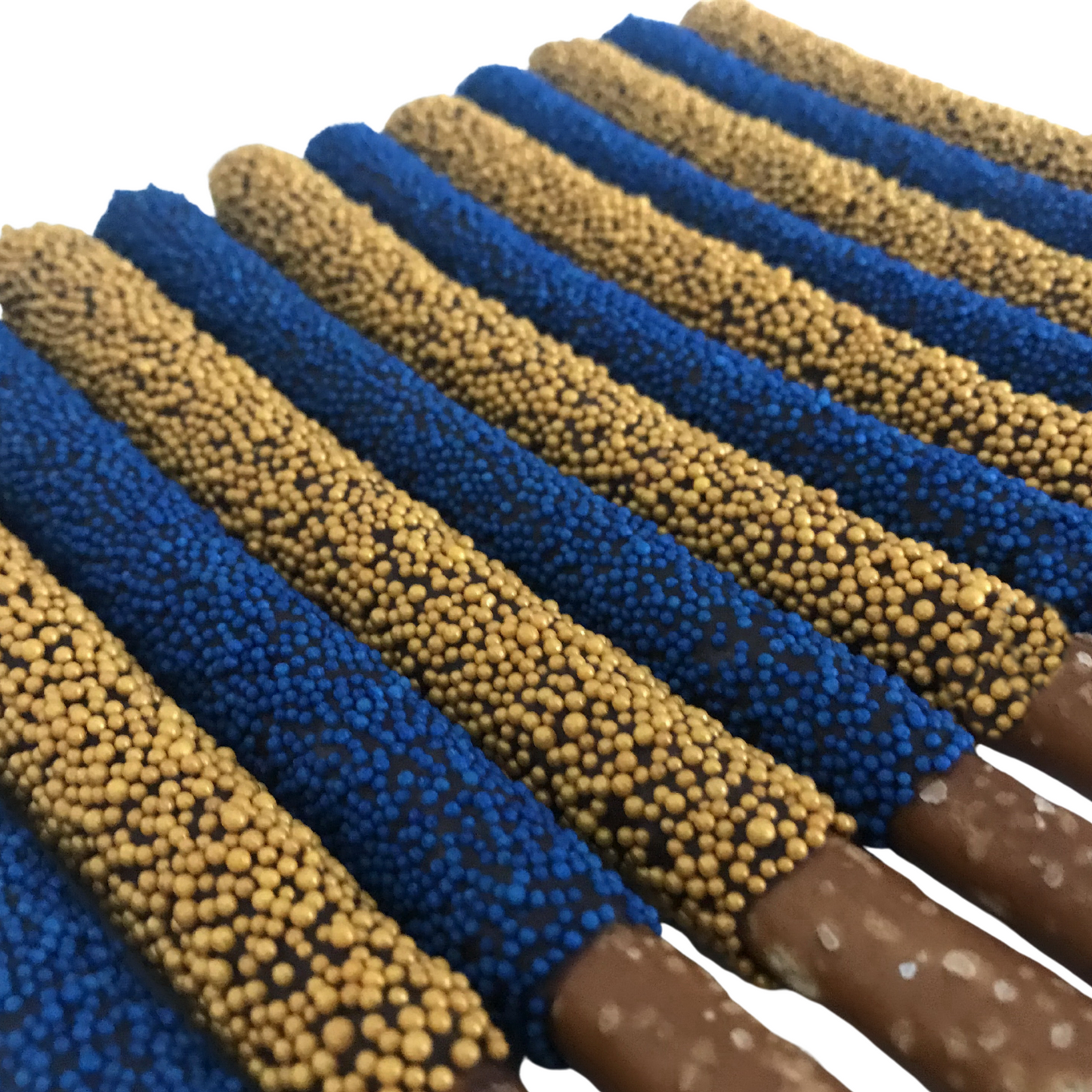 Graduation Chocolate Covered Pretzel Rods (Blue & Gold)