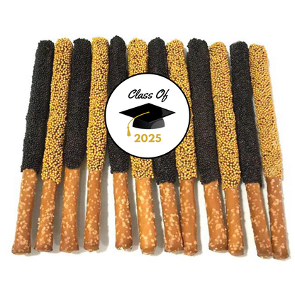 Graduation Chocolate Covered Pretzel Rods