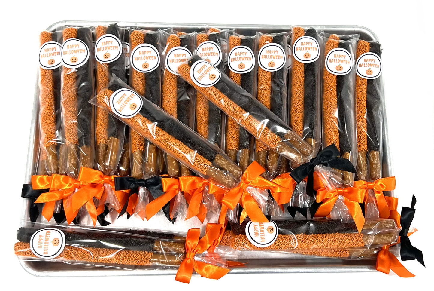 Halloween Chocolate Covered Pretzel Rods