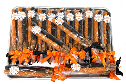 Halloween Chocolate Covered Pretzel Rods