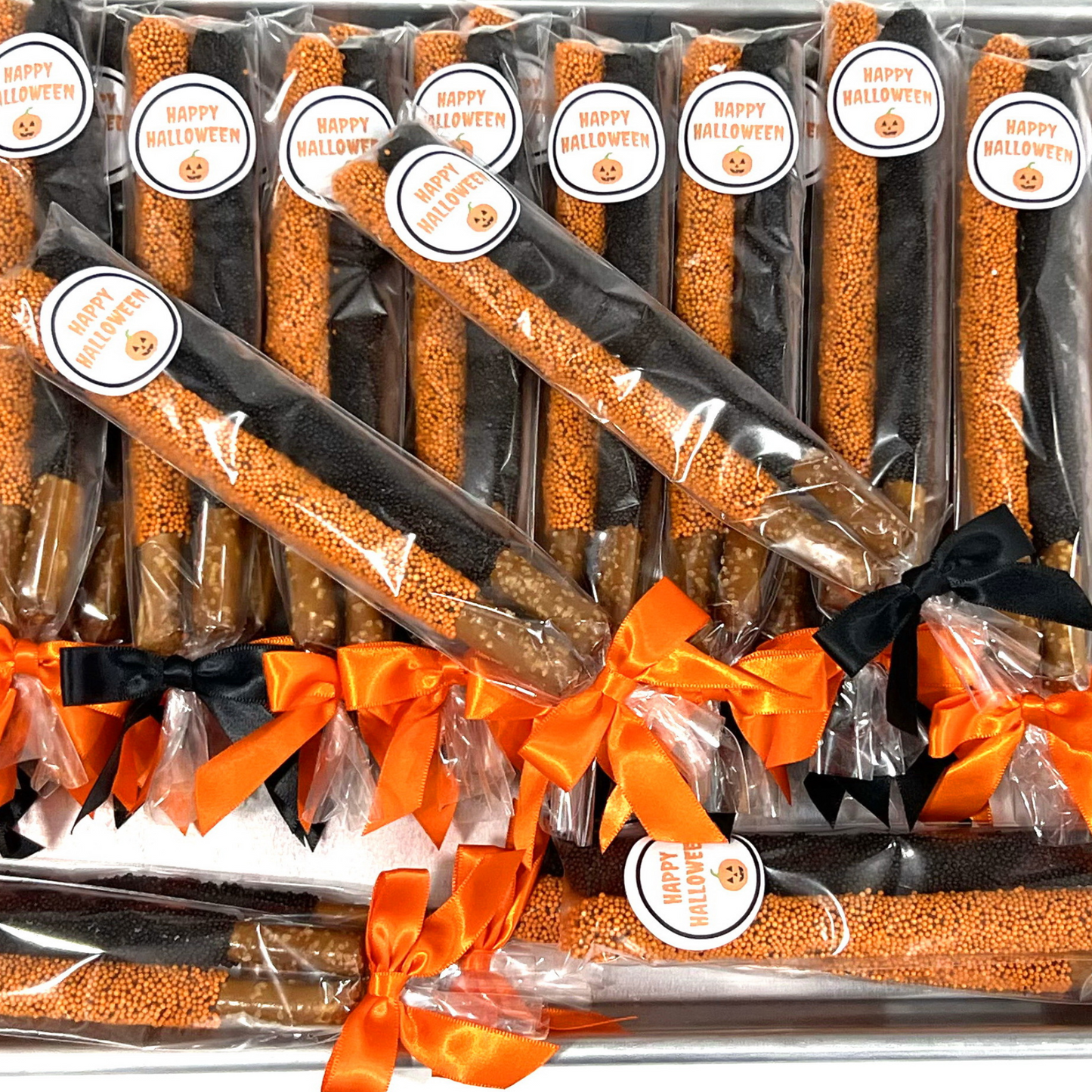 Halloween Chocolate Covered Pretzel Rods