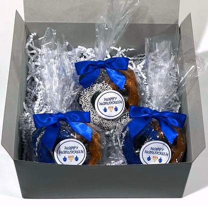 Hanukkah Chocolate Covered Jumbo Pretzels