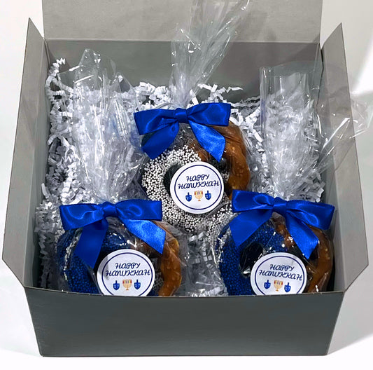 Hanukkah Chocolate Covered Jumbo Pretzels