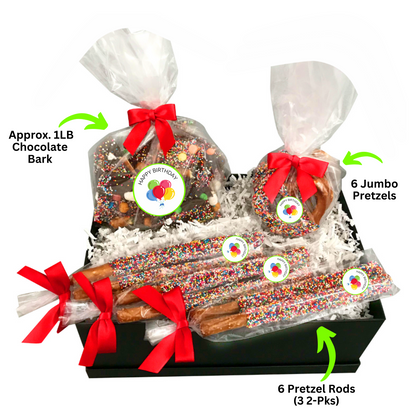 Happy Birthday Chocolate Pretzel Gift Box