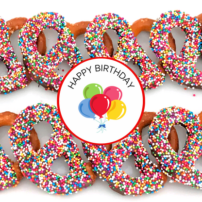 Yummalicious Chocolates - Happy Birthday Chocolate Covered Pretzels Yummalicious Chocolates - Happy Birthday Chocolate Covered Pretzels