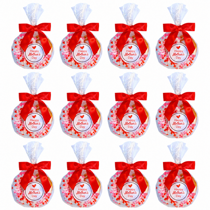 Mother's Day White Chocolate Covered Jumbo Pretzels with Heart Sprinkles
