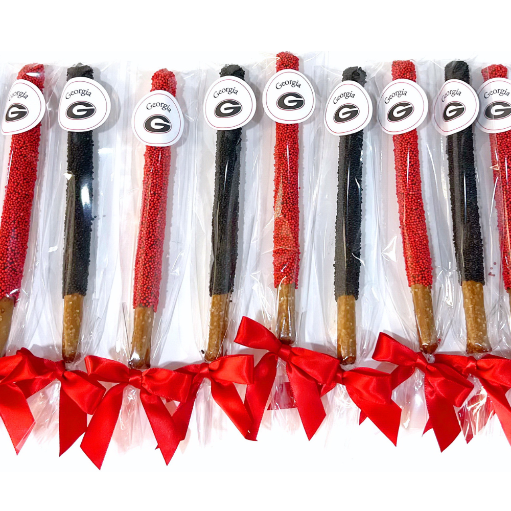 University of Georgia Chocolate Covered Pretzel Rods