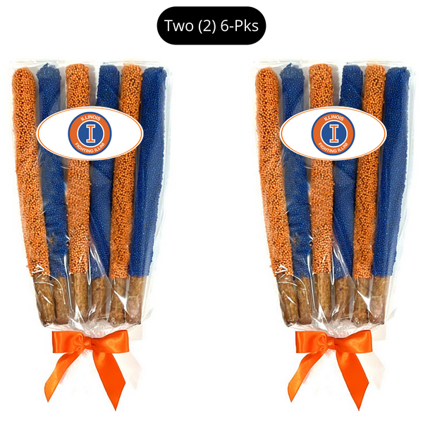 University of Illinois Chocolate Covered Pretzel Rods
