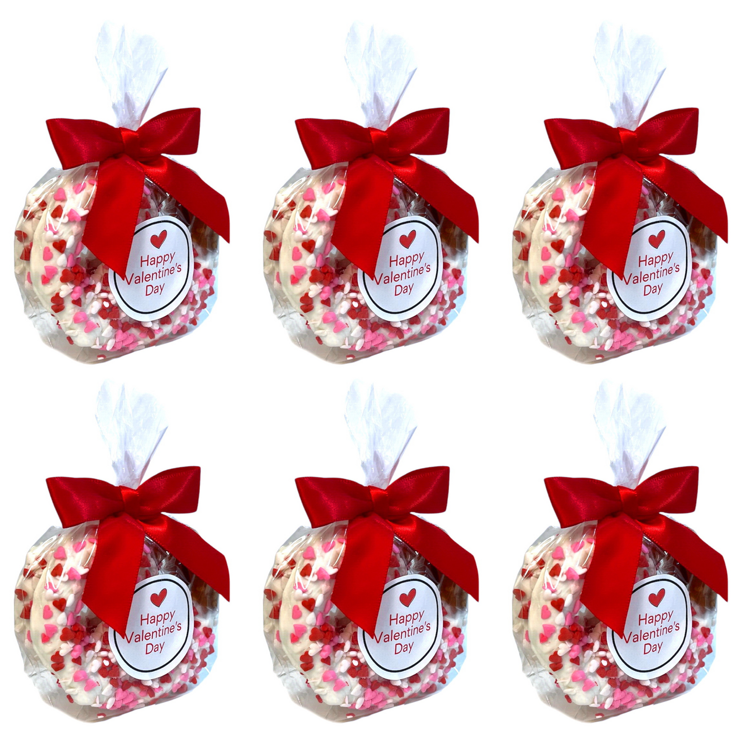 Valentine's Day White Chocolate Covered Jumbo Pretzels