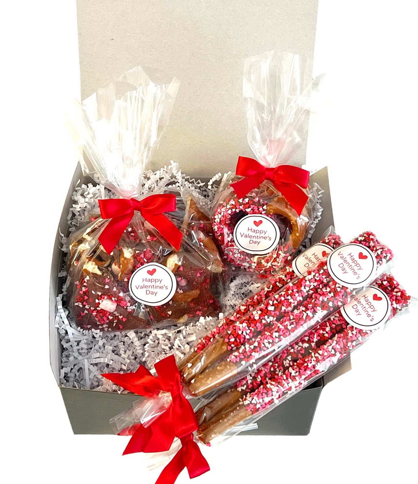 Valentine's Day Chocolate Pretzel Gift Box