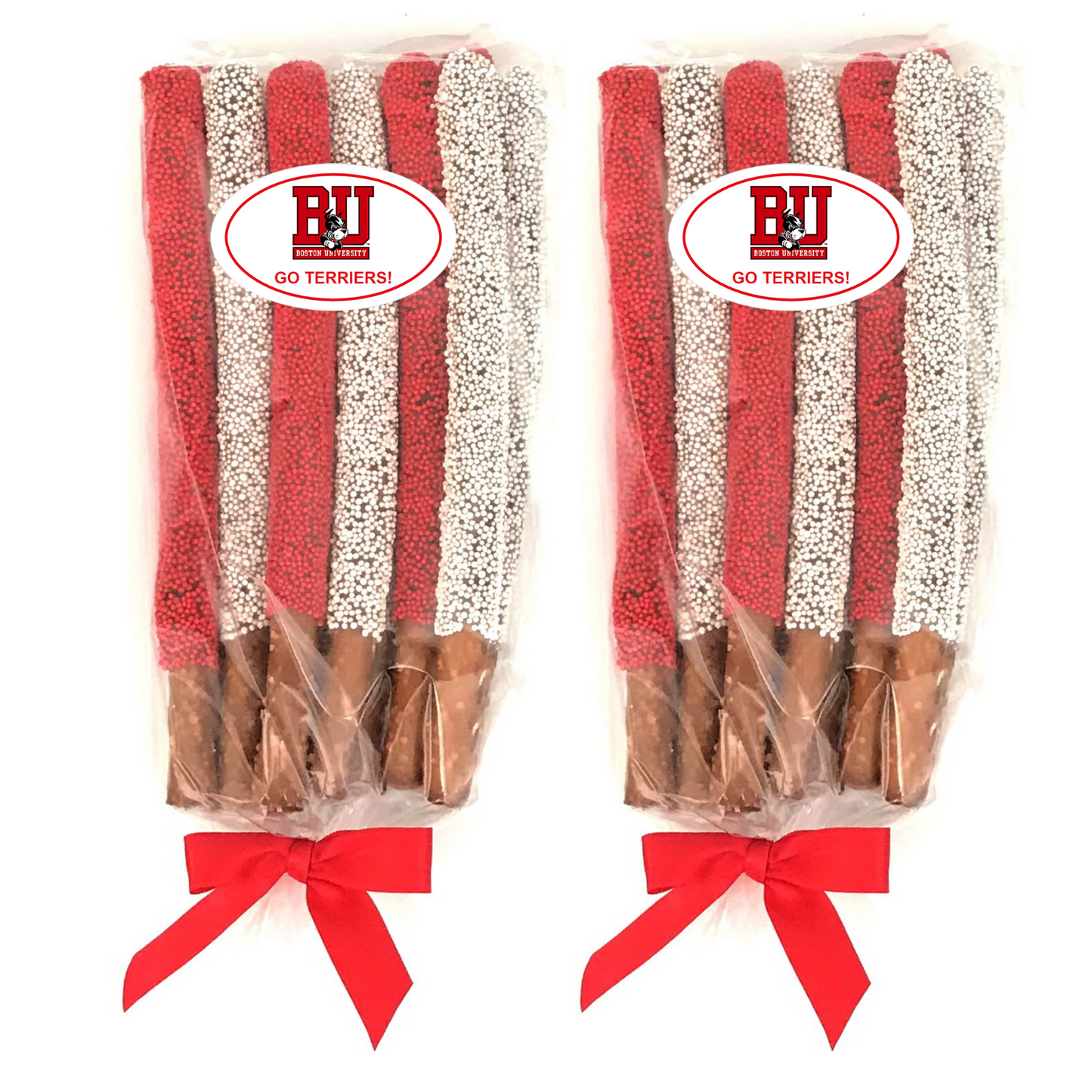 Boston University Chocolate Covered Pretzel Rods