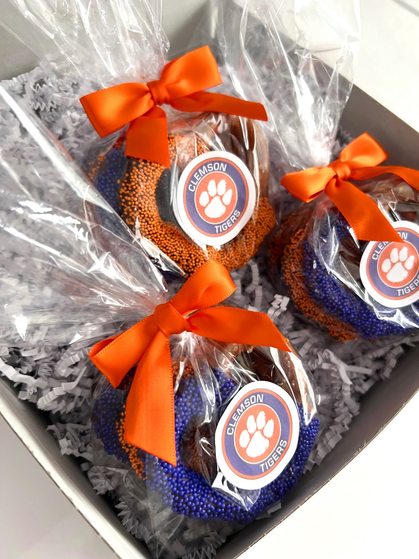 Clemson University Chocolate Covered Jumbo Pretzels