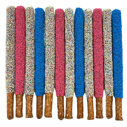 Easter Chocolate Pretzel Rods - Tricolor